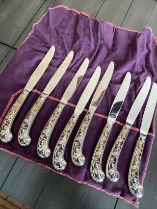 Antique 1952 Stainless Butter Knives 8 Set Chase Sheffield England 2