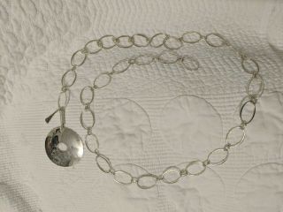 Rlm Studio Robert Lee Morris 925 Oval Link Necklace W/circle Charm