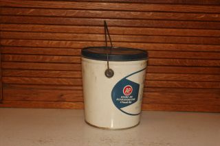 Vintage SUNNYFIELD PURE LARD 4 - pound tin can - Antique A&P metal container 2