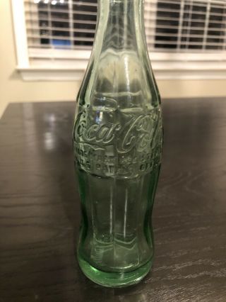 Vintage Coca Cola Cole Bottle Hobble Skirt Green Glass 6.  5 Ounces Atlanta Ga