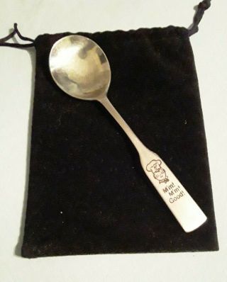 Vintage Campbell Soup Kids Spoon " Mm Mm Good " Collectible In Fabric Gift Bag
