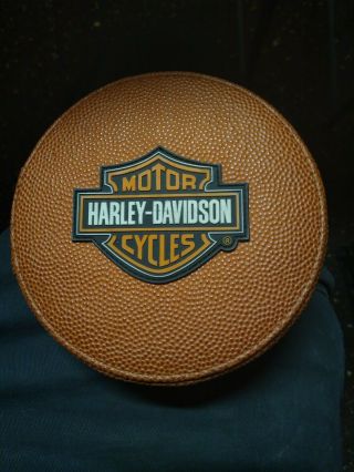 Harley Davidson Cd/dvd Holder Case Holds 24 Cd’s Football Texture Rare