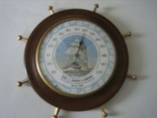 Vtg 1945 Chas.  E.  Darden & Co.  Dallas Texas Ship Wheel Advertising Thermometer