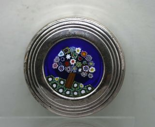 Vintage Italian Silver Plated Murano Trinket Box With Authenticity Papers