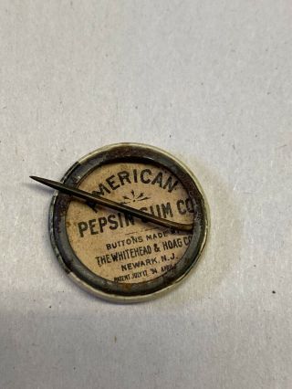 Antique Pepsin Gum Abraham Lincoln Pin back Button 2