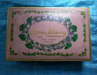 Vintage Chocolates Tin Box Louis Sherry York Canco Weighted Cover Hinged