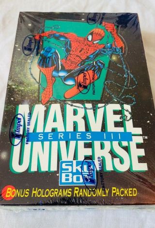1992 Marvel Universe Series 3 Box,  Factory 36 Packs Hologram Insert Cards