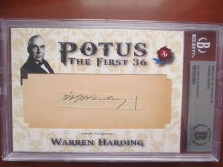 President Warren Harding 2020 Historic Autographs Ha Potus Cut Auto Beckett Bas