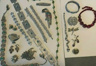 20 Pc Vtg Jewelry Florenza Visconti,  Bsk,  Coro Nlh Brooch Pin Bracelet Necklace