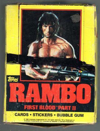 1985 Topps Rambo First Blood Part Ii Full Box Of 36 Packs Trading Cards