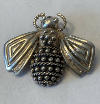 Vintage Sterling Silver 925 Mexico Modernist Bug/fly Insect Brooch Pin