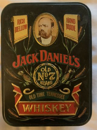 Vintage Old No.  7 Jack Daniels Tennessee Whiskey Tin Box Container Metal