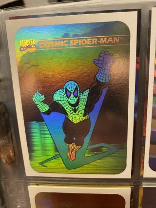 1990 Marvel Universe Complete Base Set 1 - 162,  Hologram Cosmic Spider Man Insert 3