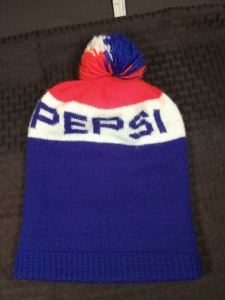Vintage Pepsi Cola Knit Beanie Winter Ski Hat Stocking Cap Toboggan Snow Red.