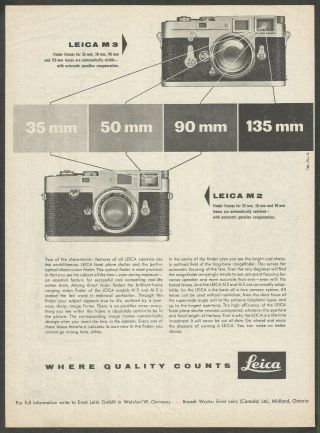 Leica M 2 Camera - 1958 Vintage Print Ad