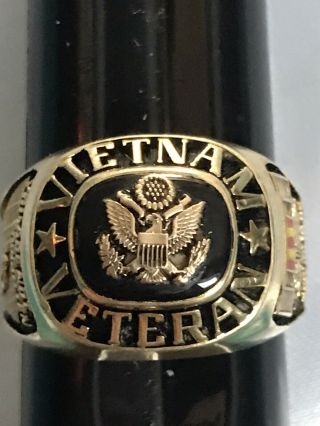 Mens Sterling Silver Vietnam Veteran Ring Size 13 1/2