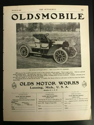 1906 Oldsmobile Roadster/ Waltham Orients 2 Sided Vintage Auto Car Ad