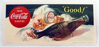 Vintage 1957 Coca Cola Ink Blotter " Good "