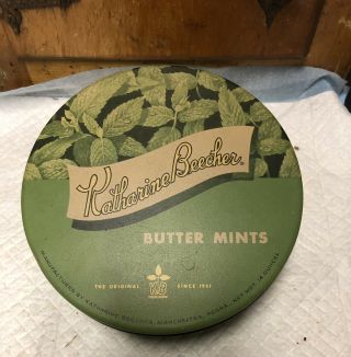 Vintage Katharine Beecher Butter Mints Candy Tin 1950s Manchester Pennsylvania