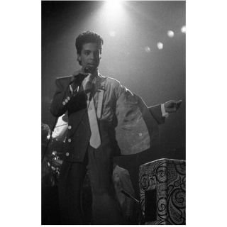 Prince On Stage Singing And Dancing With Suit Jacket Open 8 X 10 Inch Photo