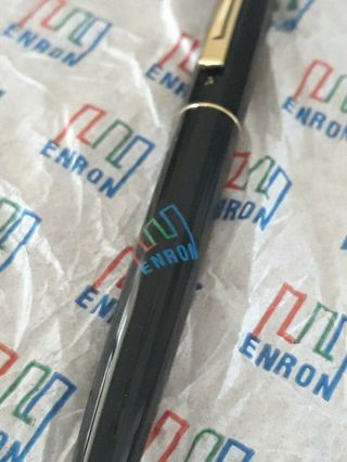 Enron Ink Pen (black Ink) Wrapped In Enron Tissue Paper.  Bic Clic.  Made Usa.