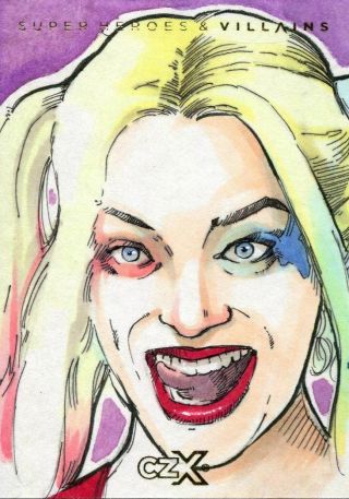 Cryptozoic Czx Heroes & Villains Sketch Card By Mike Mastermaker