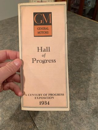 Gm General Motors Hall Of Progress Brochure Century Of Progress 1934,  Handout