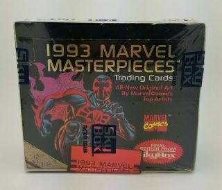 1993 Marvel Masterpieces Trading Cards Factory Wax Hobby Box 36 Packs Nos