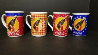 Coca Cola Coffee Mugs/cups By Gibson,  Set Of 4,  Vintage
