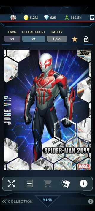 Topps Marvel Collect Spider - Man Epic Diamond 2020 Vip Hero Level 21cc Digital
