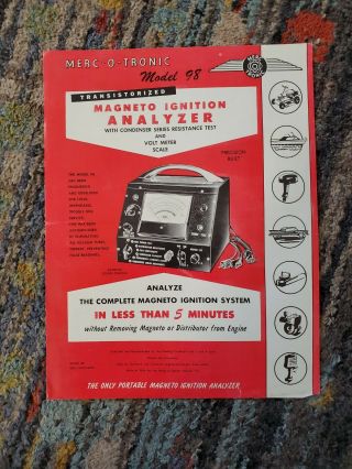 Merc - o - tronic Model 98 Magneto Ignition Analyzer Brochure circa 1960 2