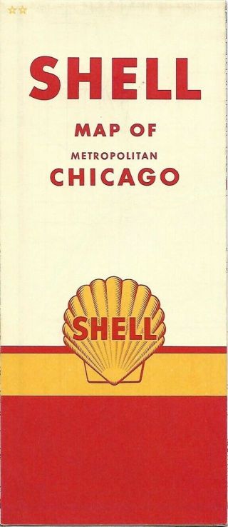 1960 Shell Oil Road Map Chicago Illinois Route 66 Waukegan Evanston Palmolive