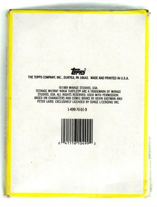 1989 Topps Teenage Mutant Ninja Turtles 48 pack box of full color trading cards 2