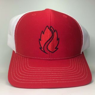 Hop Valley Brewing Baseball Hat Cap Snapback Trucker Mesh Back Oregon Red White