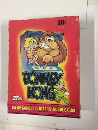 Donkey Kong Video Game Cards Rare 36 Packs Full Box 1981 - 82