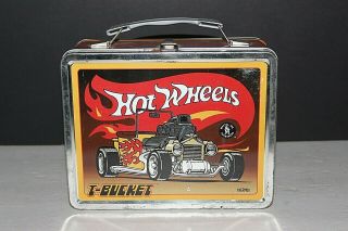 Mattel Metal Hot Wheels " T Bucket " Lunch Box With Thermos