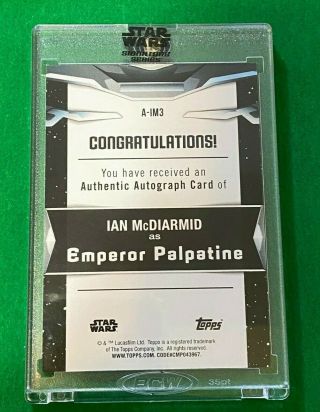 2021 IAN MCDIARMID Emperor Palpatine Star Wars Signature Series AUTO Card 03/10 2