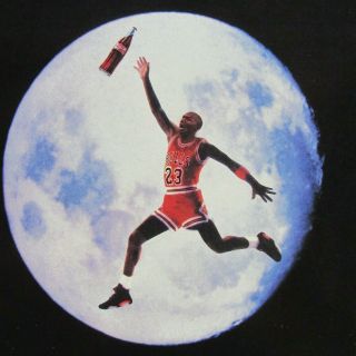 Michael Jordan Dunking The Moon 1991 Coca Cola - Print Ad 8.  5 X 11 "