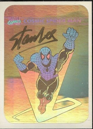 Universal Monsters - Marvel - Hologram - Mh1 - Cosmic Spider Man - Stan Lee - Signed Card