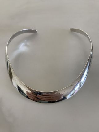 Taxco Mexico Sterling Silver Cuff Choker Necklace