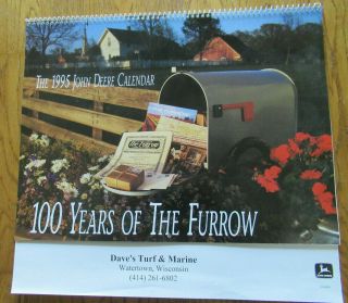 John Deere Wall Calendar - 1995 - 100 Years Of The Furrow - Dave Turf & Marine