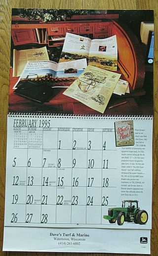 John Deere Wall Calendar - 1995 - 100 Years of the Furrow - Dave Turf & Marine 2