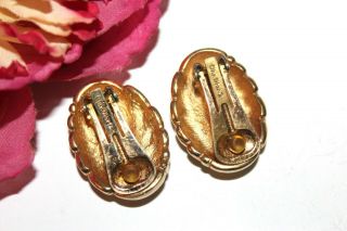 CHRISTIAN DIOR COUTURE SIGNED DESIGNER GOLD PLATE RUNWAY BOLD EARRINGS ED4 3