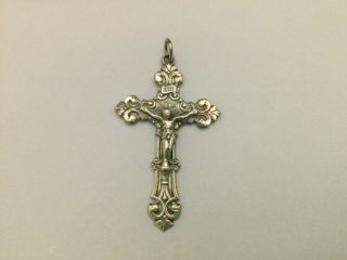 Crucifix Cross Pendant Sterling Silver 925 Signed Lumin 1 3/4” 3.  7 Grams