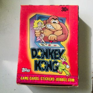 Donkey Kong Video Game Cards Rare 36 Pack Box 1982