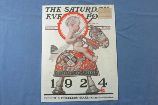 1923 J.  C.  Leyendecker Year Baby Hobby Horse Cover With Kuppenheimer Ad