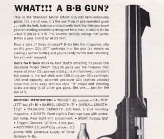 1962 Daisy Bb Gun Print Advertisement - Pistol Co2 Pistol Handgun