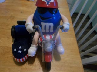 M&m Candy Dispenser Freedom Rider Motorcycle With Side Car Red White Blue