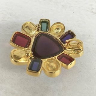 VINTAGE JOAN RIVERS MULTI COLOR LUCITE & FACETED STONE PIN ENHANCER 3