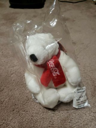 8” Boyds Holiday Coke Coca - Cola Polar Bear White Plush Stuffed Toy Nwt